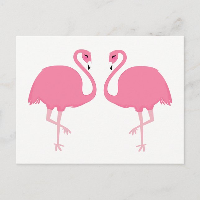 Cute Flamingos vykort (Framsida)