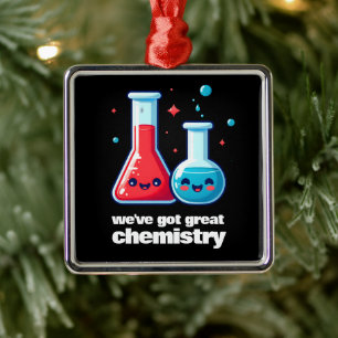 Cute Flask & Tube Vi har Har Underbar kemi Julgransprydnad Metall