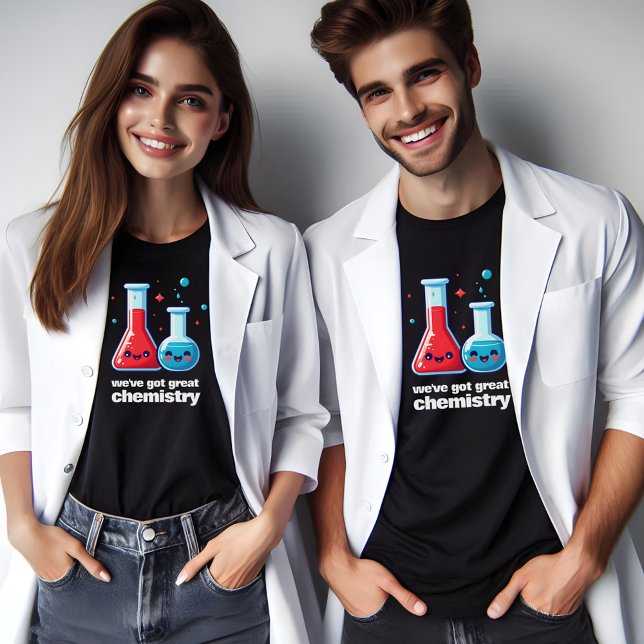 Cute Flask & Tube Vi har Har Underbar kemi T Shirt (Great Chemistry Together 1 Shirts Cover Photo)