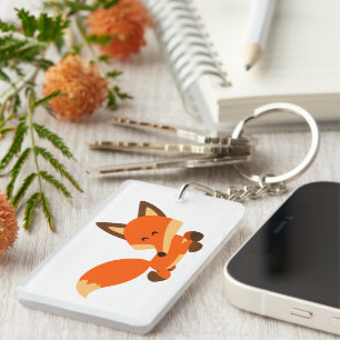 Cute Fleet Tecknad Fox Acrylic Keychain