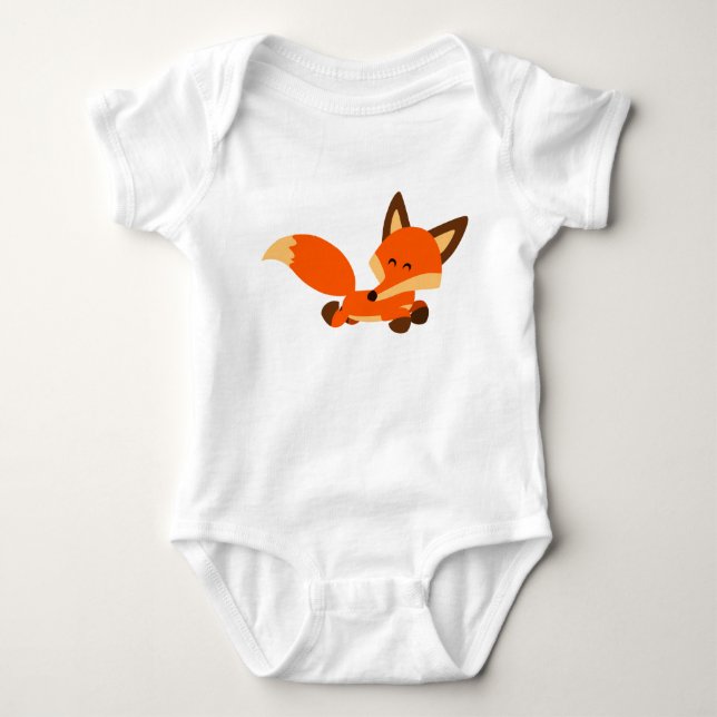 Cute Fleet Tecknad Fox Baby Bodykostym T Shirt (Framsida)