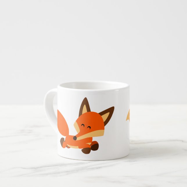 Cute Fleet Tecknad Fox Espresso Mugg Espressomugg (Framsida vänster)