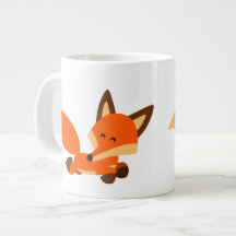 Cute Fleet Tecknad Fox Jumbo Mugg