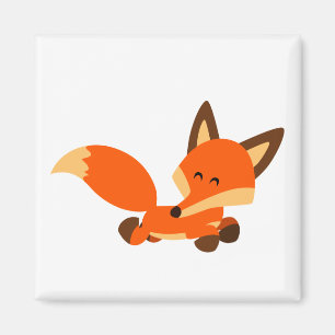 Cute Fleet Tecknad Fox Magnet