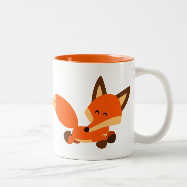 Cute Fleet Tecknad Fox Mugg (Höger)