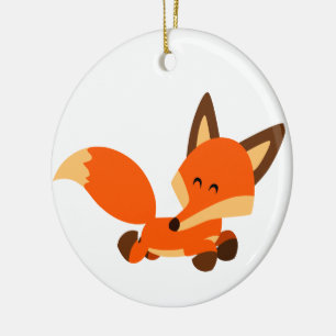 Cute Fleet Tecknad Fox Ornament