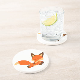 Cute Fleet Tecknad Fox Underlägg Sandsten