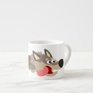 Cute Fleet Tecknad Varg Espresso Mugg Espressomugg