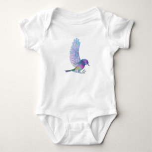 Cute Flerfärgad fågel med outputsad Vingar T-shirt