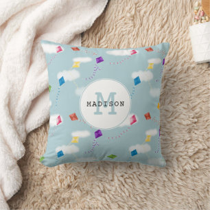 Cute Flerfärgade flygande drakar Kids Monogram Kudde