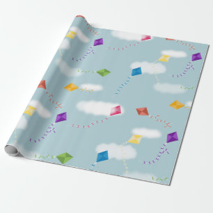 Cute Flerfärgade flygande drakar Kids Mönster Presentpapper