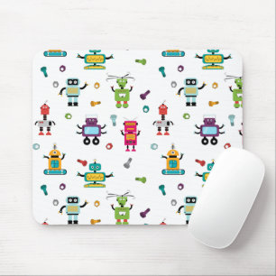 Cute Flerfärgade robots Kids Robot Mönster Musmatta