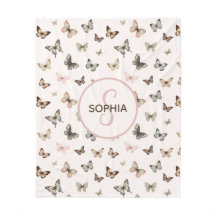 Cute Flicka Anpassningsbar Monogram Butterfly Möns
