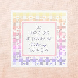 Cute Flicka Baby Shower Anpassningsbar Napkins Pappersservett