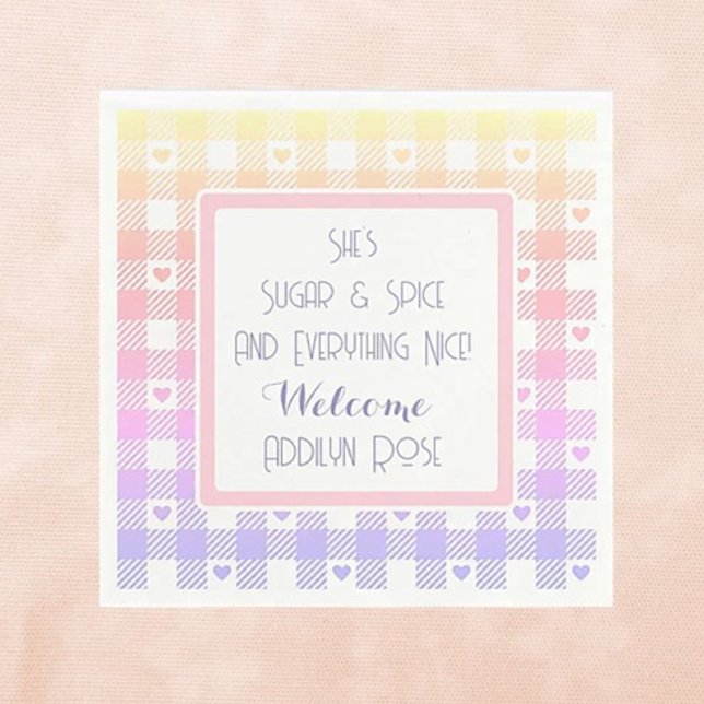 Cute Flicka Baby Shower Anpassningsbar Napkins Pappersservett (Skapare uppladdad)