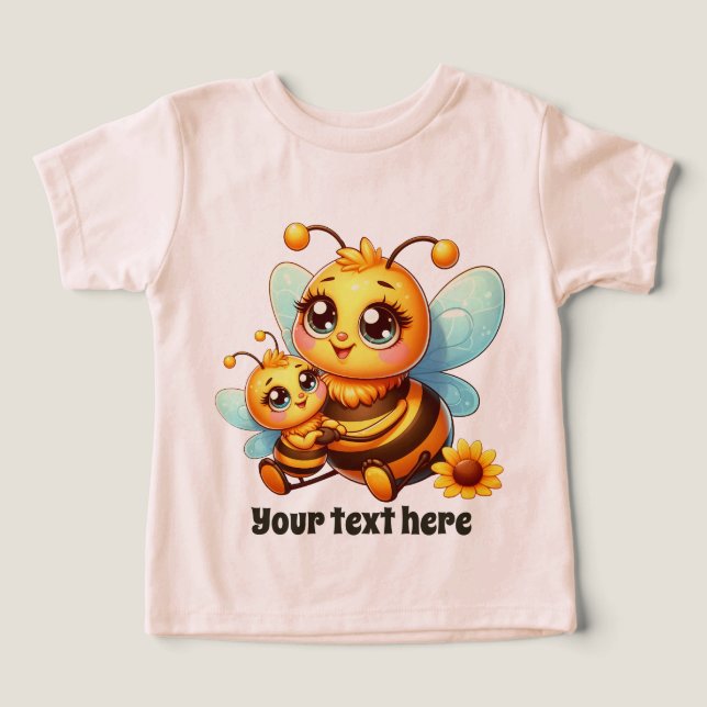 Cute flicka Bee add text T Shirt (Design Framsida)