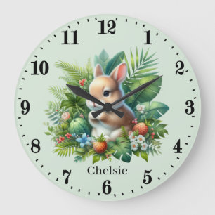 Cute flicka bunny, lägg till namn stor klocka