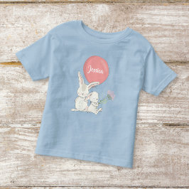 Cute flicka bunny med namn t shirt