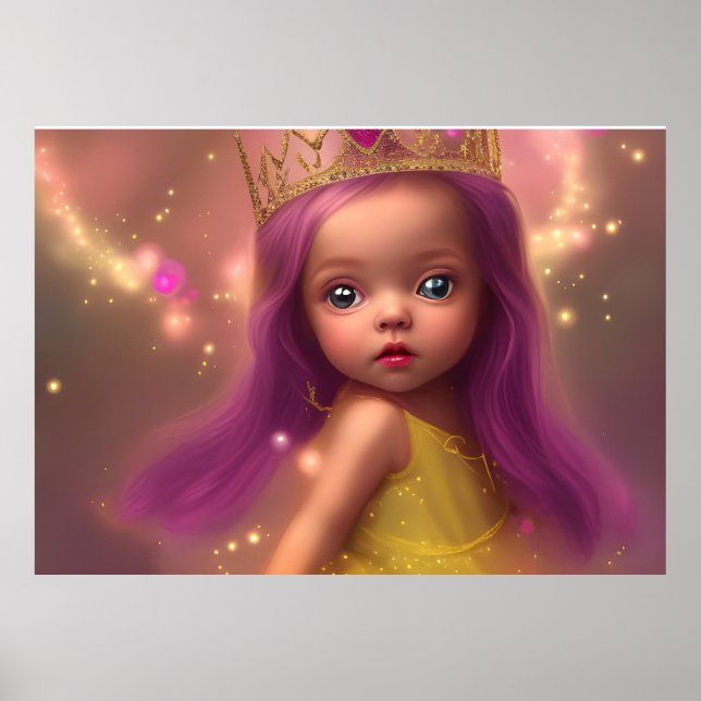 Cute flicka butterfly vingar lila rosa 2 poster (Framsidan)