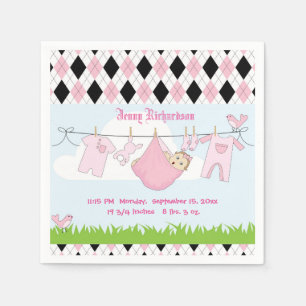 Cute Flicka Clothes Line Pappersservett