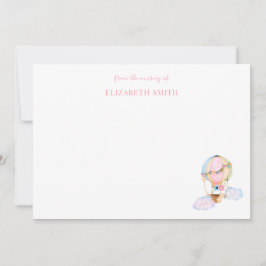 Cute flicka duschens luftballong rosa anteckningskort