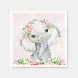 Cute Flicka Elephant Baby Shower Pappersservett