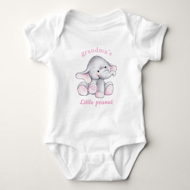 Cute Flicka Elephant Little Peanut Bodykostym T Shirt (Framsida)