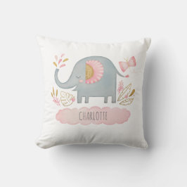 Cute Flicka Elephant Nursery Pillow Kudde