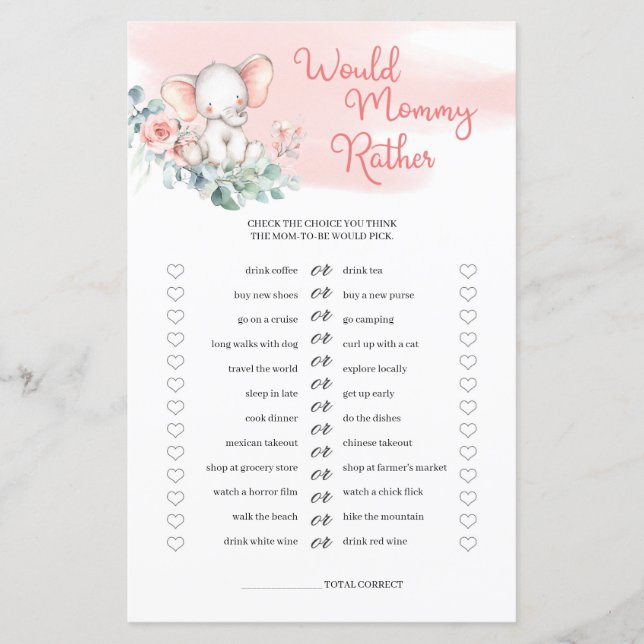 Cute flicka Elephant skulle snarare Mamma (Framsida)