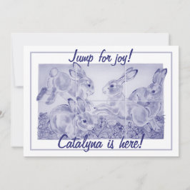 Cute Flicka eller Boy Bunny Art Personlig Birance Meddelande