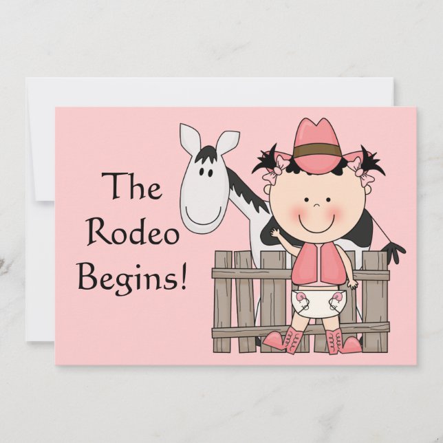 Cute Flicka & Horse Pony Anpassningsbar Western Bi Meddelande (Framsida)