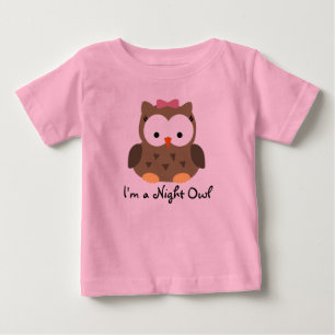 Cute Flicka Natten Uggla T-Shirt