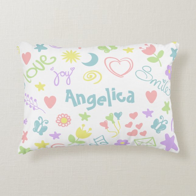 Cute Flicka Nursery accent Pillow 16 x 12 tum Prydnadskudde (Framsidan)