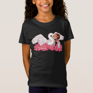 Cute Flicka Saraswati med sin vita Svan T Shirt