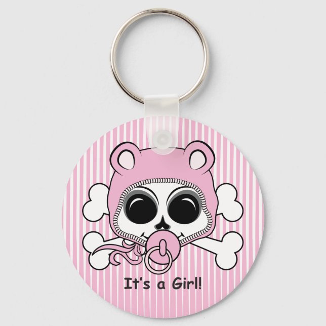 Cute Flicka Skull Nyckelring (Framsida)