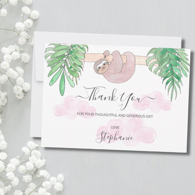 Cute Flicka Sloth Baby Shower Tack (Skapare uppladdad)