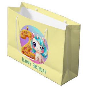 Cute flicka unicorn 2:a födelsedagen