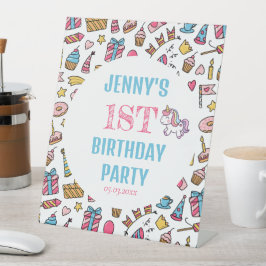 Cute Flicka Unicorn, oavsett ålder, Födelsedagsfes