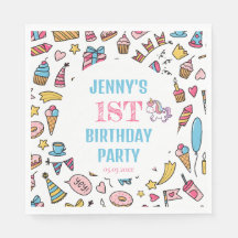 Cute Flicka Unicorn, oavsett ålder, Födelsedagsfes