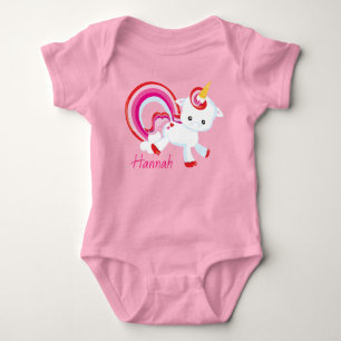 Cute Flicka Unicorn Rainbow Personlig T Shirt