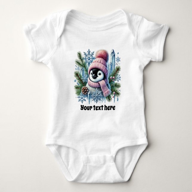 Cute flicka Winter penguin T Shirt (Framsida)