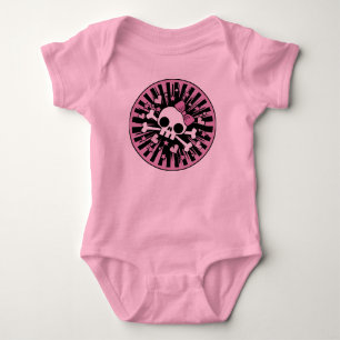 Cute Flickaktigt Skull och Korsben T-shirt