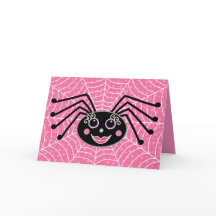 Cute Flickaktigt Spider på Webben Halloween