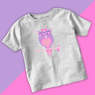 Cute flickaktigt uggla-barn småbarn t-shirt