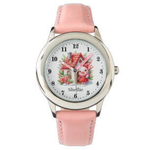 Cute Flickor gris add namn Armbandsur
