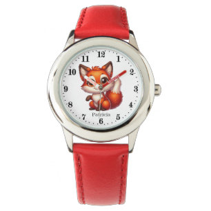 Cute-flickor räv älskare lägg till namn armbandsur