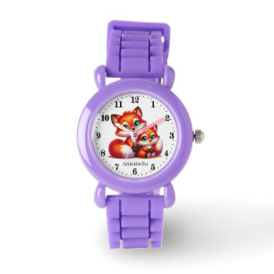 Cute-flickor räv älskare lägg till namn armbandsur