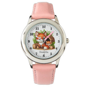 Cute-flickor räv älskare lägg till namn armbandsur