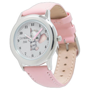 Cute-flickor som söker efter elefant i namn armbandsur