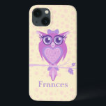 Cute-flickorna uggla lila & gult ipad-väska<br><div class="desc">Behålla din ipad som skyddas med det här grafikmönstrade fodral. Anpassa med ditt namn läser för närvarande Frances. Sarah Trett har på ett unikt sätt designat uggla.</div>